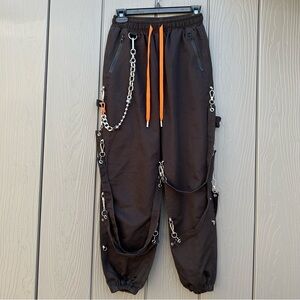 212 FUN Bondage Strap Cargo Pants Womens XS Punk Rock Cyber Punk Industrial Goth